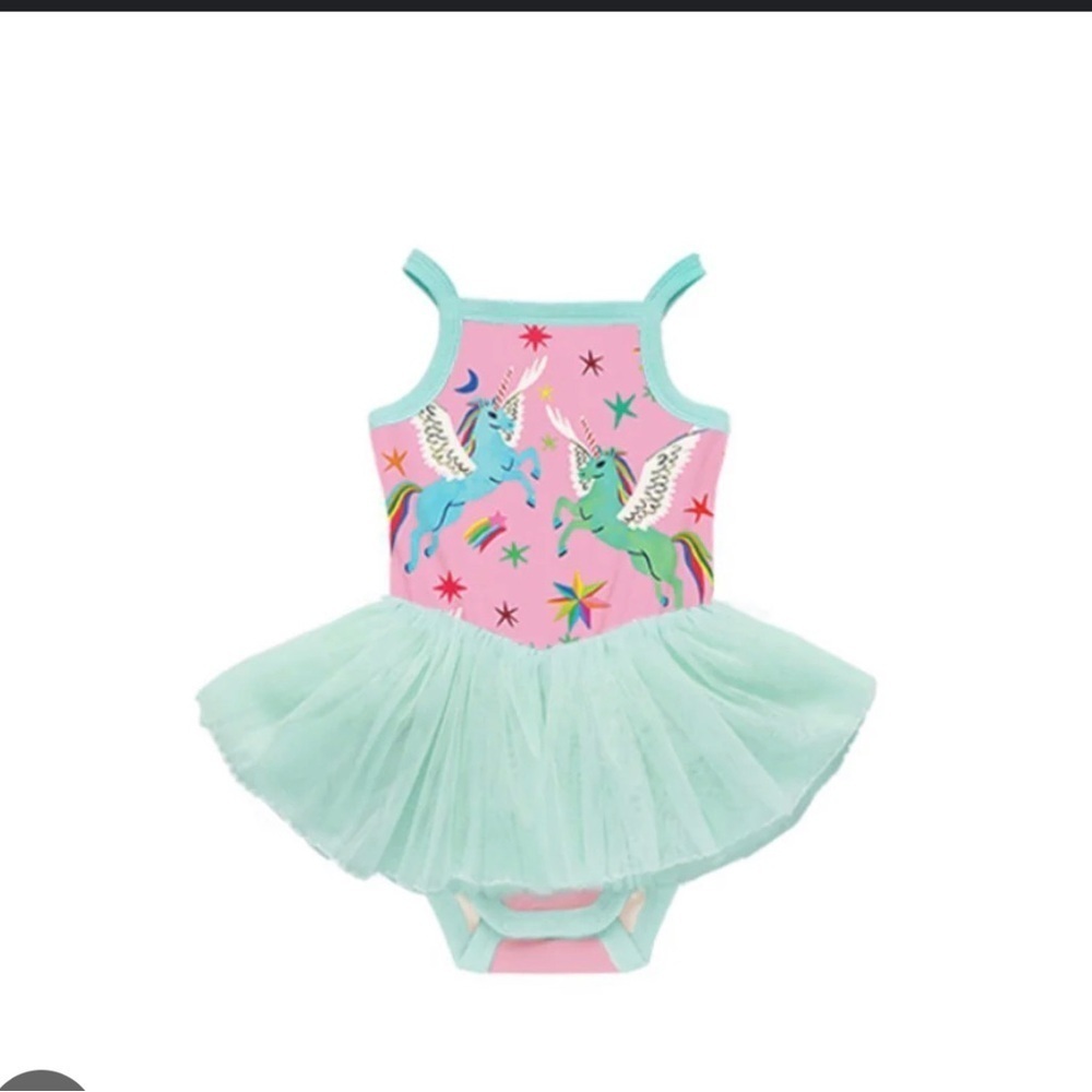 Rock Your Baby Pink and Mint Unicorn One Piece tutu 18 - 24m nwt